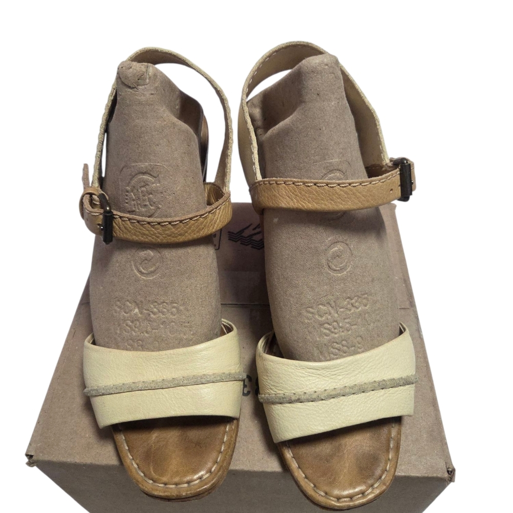 Frye Cream Heels Ankle Strap Sandals for Summer Size 8 - Picture 2 of 10